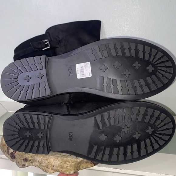 Dream Cloud Faux-Leather Black Casual Buckle Detailed Riding Boot Women Size 12 - Picture 11 of 16